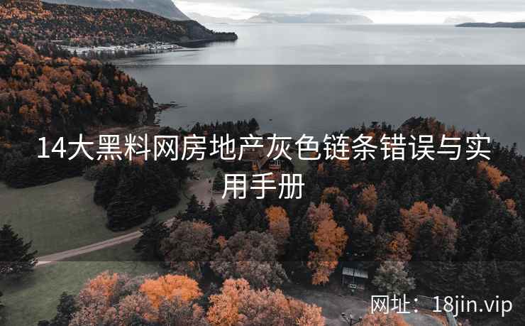 14大黑料网房地产灰色链条错误与实用手册